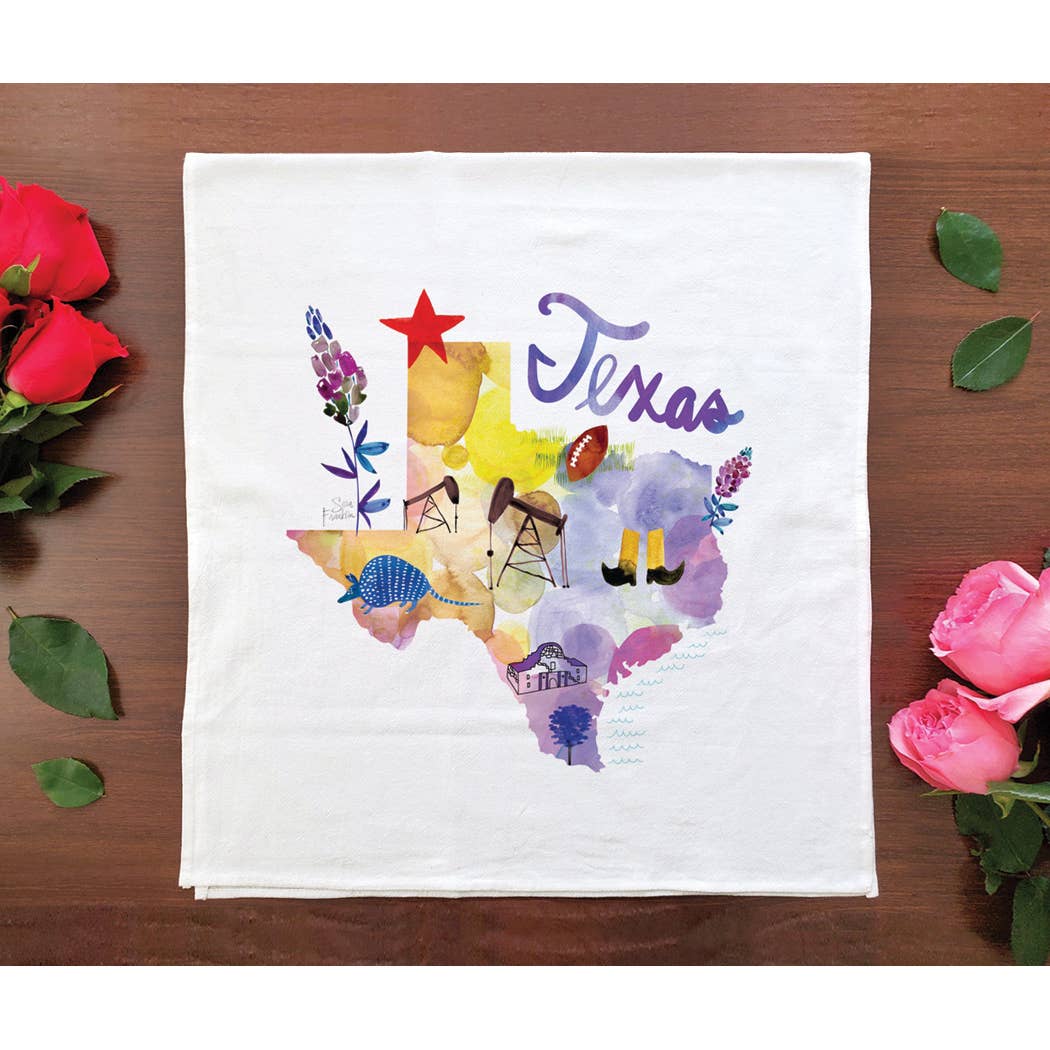 Allport Editions - Vente Torchons - Série de serviettes avec cartes à l'aquarelle - découvrez les 28 États !18