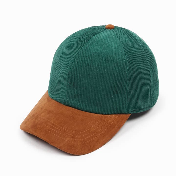 David And Young - Wholesale Baseball Cap - Unisex - 5 Panel Suede Brim Corduroy Two Tone Caps