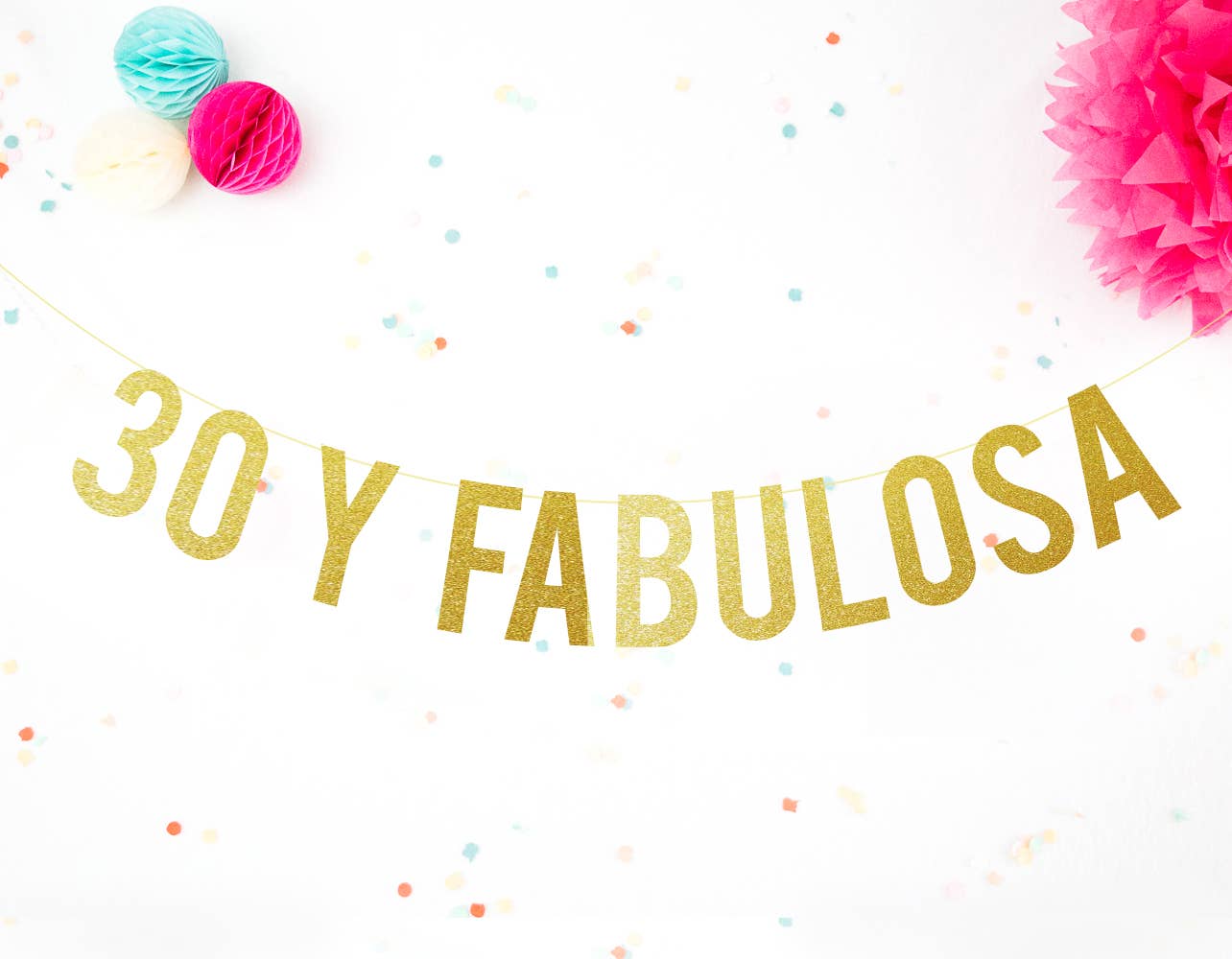 Wild Confetti - Wholesale Party Sign/Banner - Birthday Garland - 30 & Fabulous