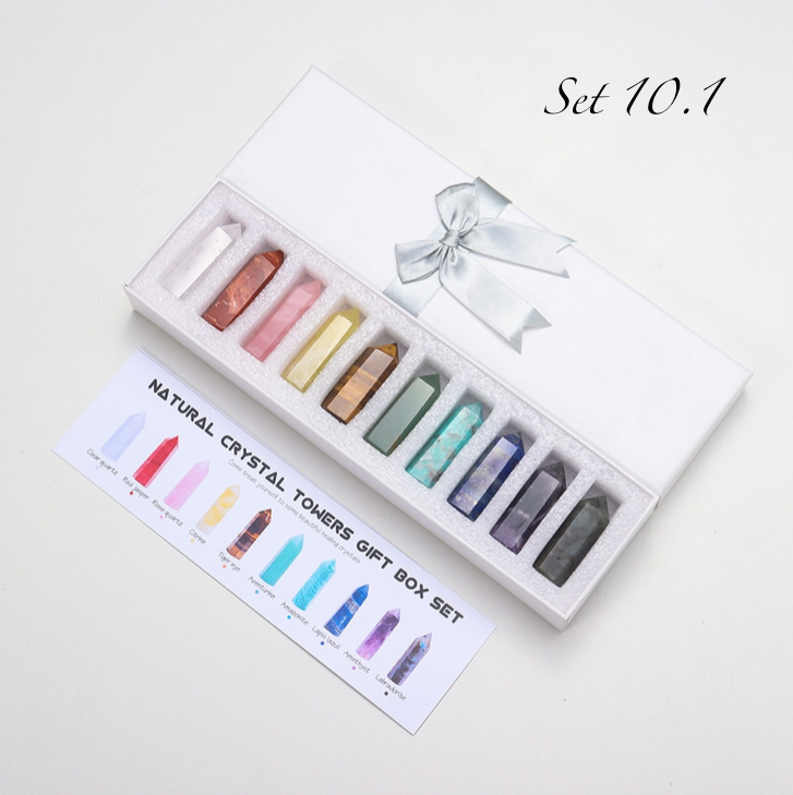 Crystolver (We Cover All Import Fees) - Vente Pierre et cristal de spiritualité - Coffret cadeau de la collection de 10 baguettes en cristal0