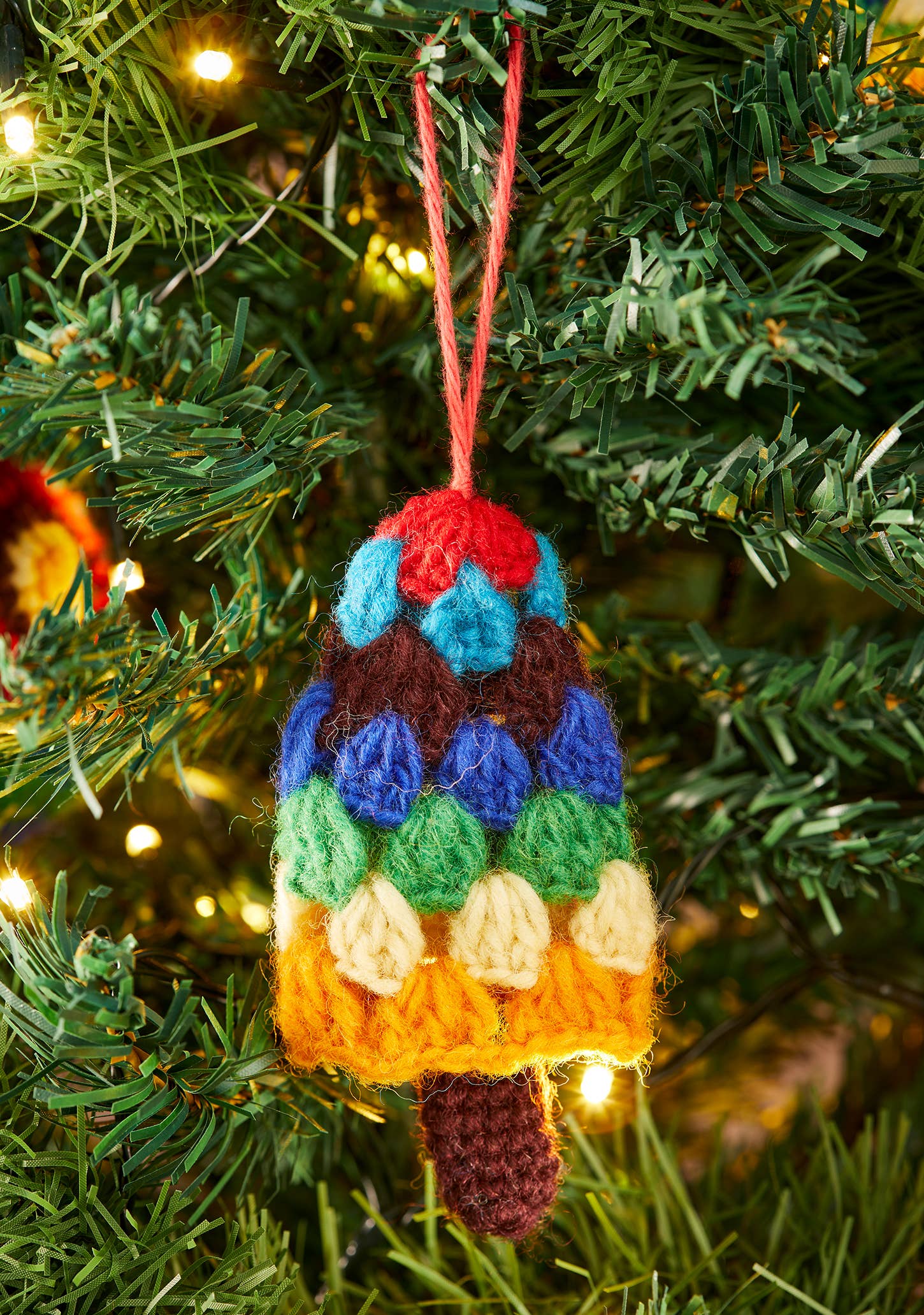Namaste - Wholesale Christmas Decoration - Hand Knitted Rainbow Tree Decoration0