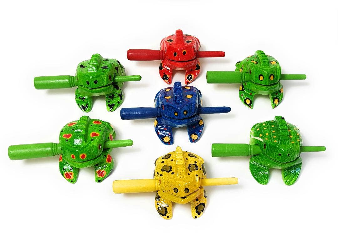 A Lost Art - Wholesale Musical Toy - Kids & Baby - 3 inch Assorted Color 10 Pack of Croaking Musical Frog Drums0