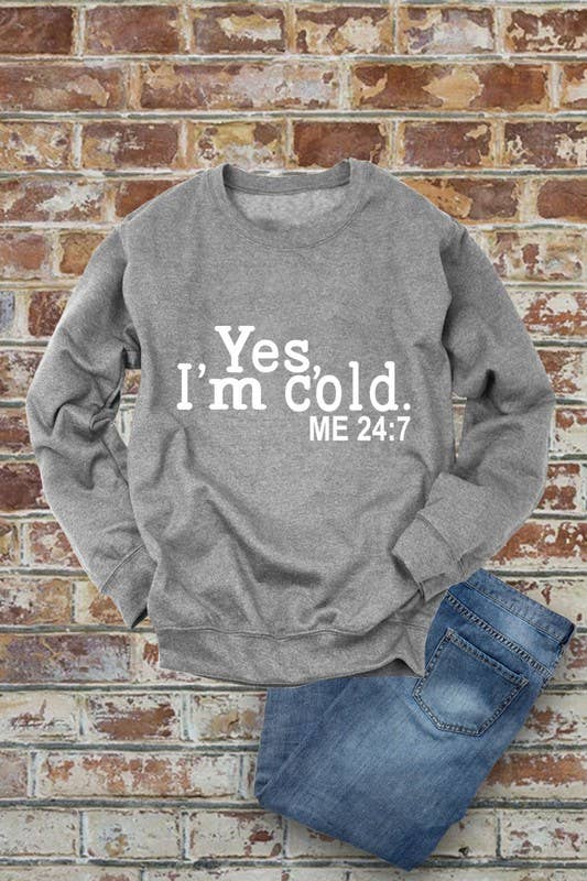 Top Avenue - Wholesale Graphic Sweatshirt - Women's -  Yes I'm Cold, Me 24:7, Winter, Unisex Crewneck Fleece Sweatshirts8