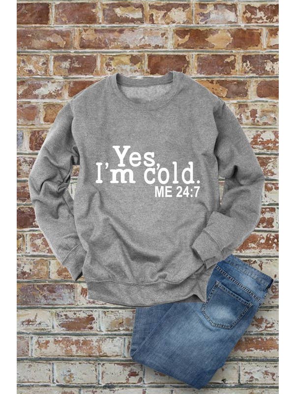 Top Avenue - Wholesale Graphic Sweatshirt - Women's - Yes I'm Cold, Me 24:7, Winter, Unisex Crewneck Fleece Sweatshirts8