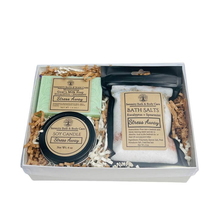 Stress Away Kit, spa-cadeauset, cadeau voor werknemers, relatiegeschenk voor wholesale door Serenity Bath and Body Care