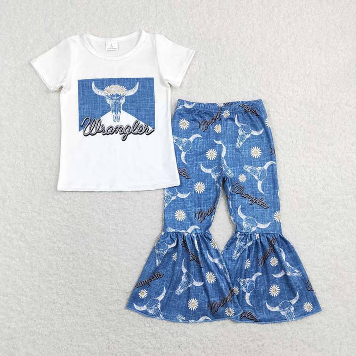 Ensembles de vêtements western avec fleurs de vache pour petites filles pour la vente par Aier Wholesale