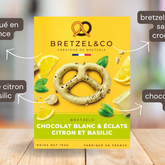 Bretzel Chocolate blanco - limón albahaca para venta al por mayor de Bretzel&Co