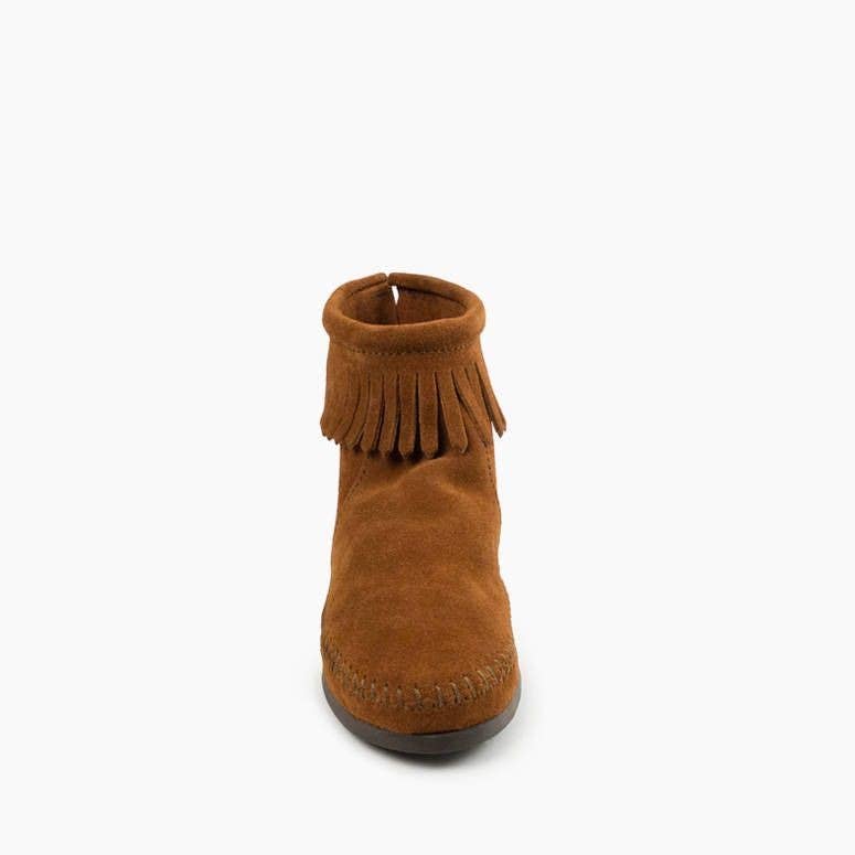 Minnetonka - Wholesale Booties - Women's - Women's Suede Back Zip Hardsole Ankle Boot w/ Fringe2