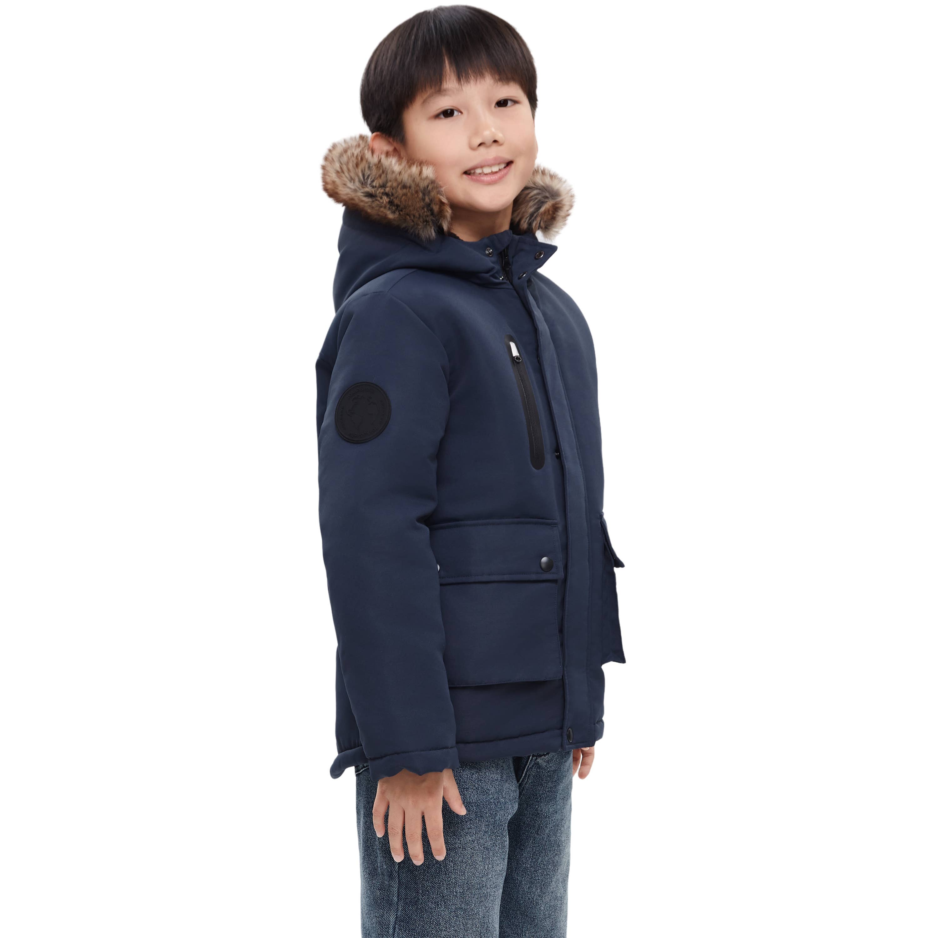 Rokka & Rolla - Wholesale Parka - Kids - Boys' Winter Coat with Faux Fur Hood Parka Jacket5