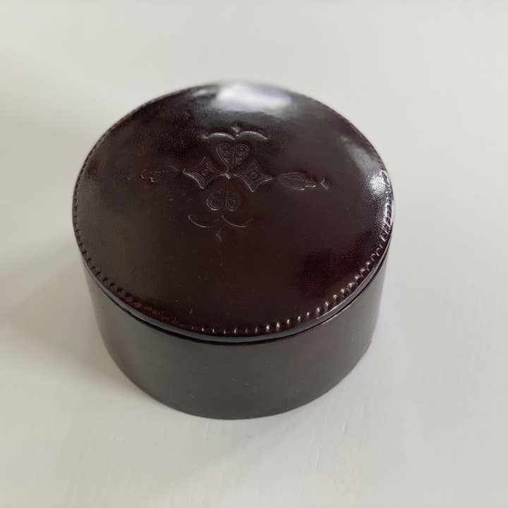 Touareg chocolate brown leather box (13 cm) for wholesale by Dana Esteline