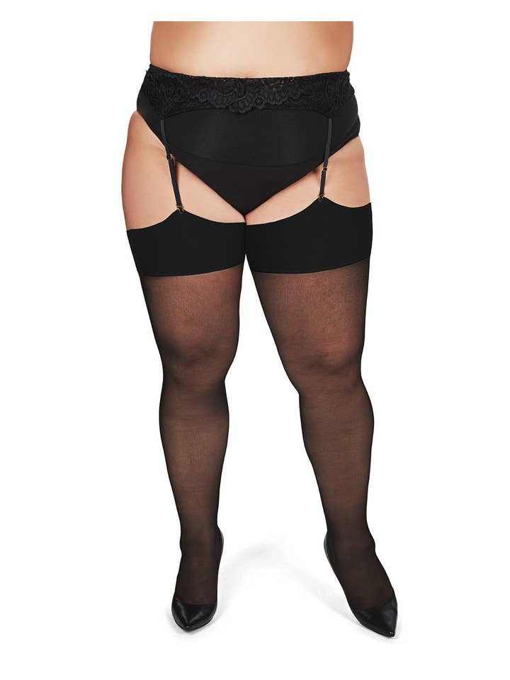 Infinity Classics International Inc. - Wholesale Stockings - Women's - MeMoi Back Seam/Cuban Heel Plus Size Curvy Stocking