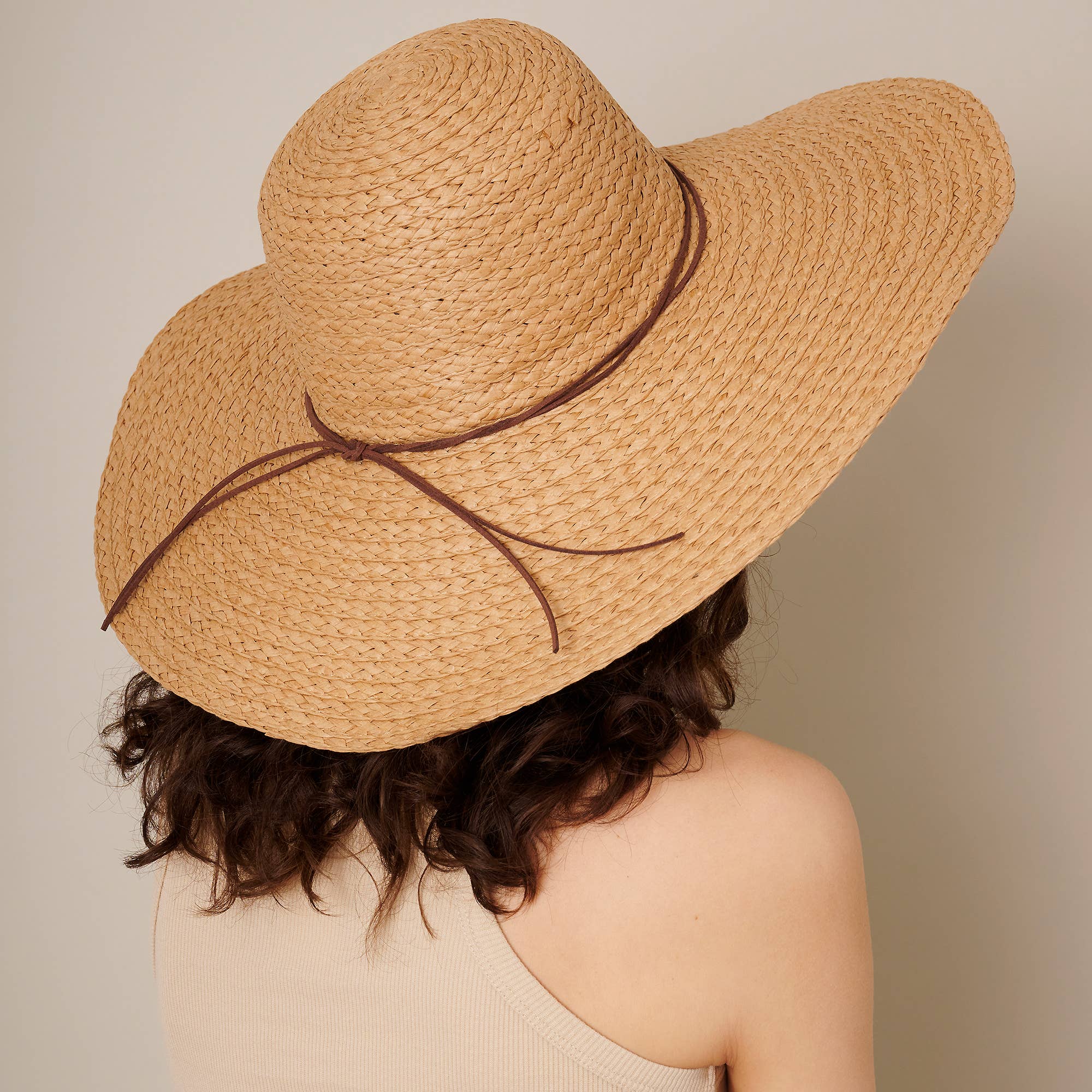 Suzie Q USA - Vendita all'ingrosso Cappello di paglia - Donna - Cappello floppy in paglia con tesa a cordoncino0