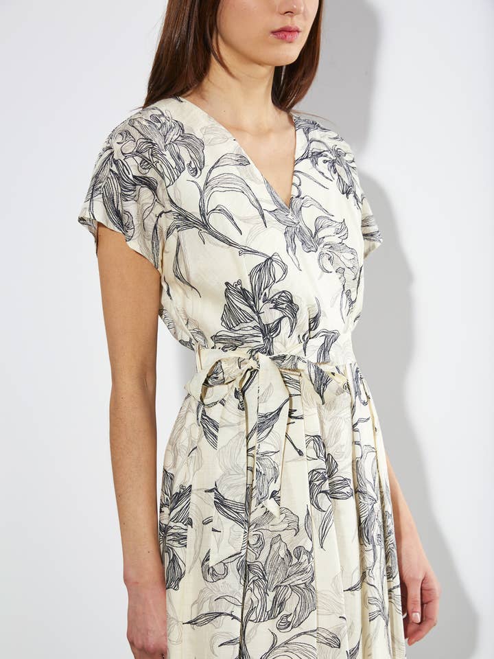 Omlottklänning med blommönster för wholesale av ELLI WHITE