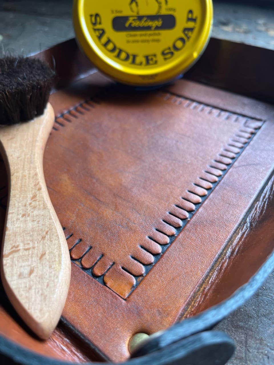 Sage Grouse Leather - Vente Plateaux décoratifs - Plateau en cuir estampé à bordure 9x7 Western Catchall Valet8