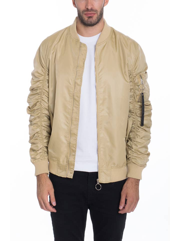 WEIV - Wholesale Bomber Jacket - Men's - Mens Light Weight Scrunched Flight Bomber Jacket6