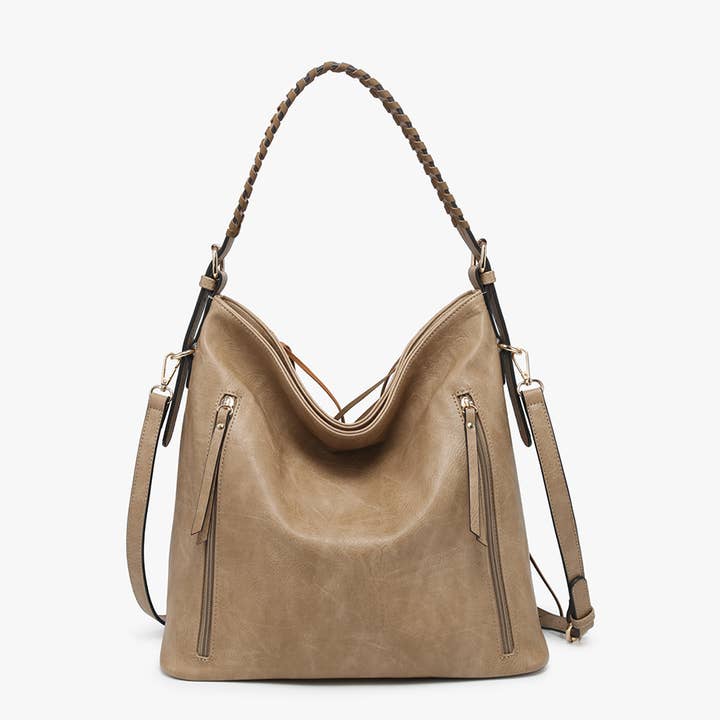 Jen & Co. - Wholesale Shoulder Bag - Women's - M2350 Sav Distressed Hobo w/ Fringe Detail