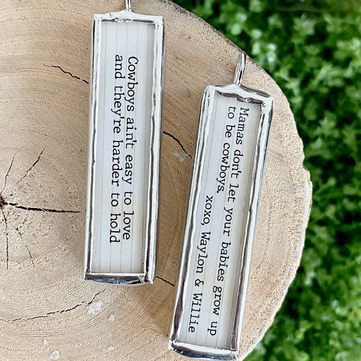 Grow Up To Be Cowboys XO Soldered Art Charm for wholesale by Jennifer Dahl Designs LLC