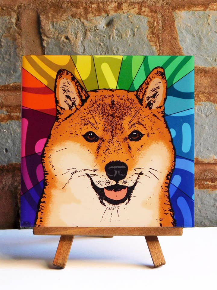 Shiba Inu Ceramic Art Tile for wholesale by Sabyloo