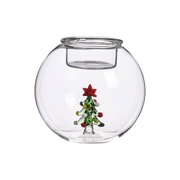 Opjet Paris - Wholesale Candle Holder - Round 3D candle holder fir tree D10 H9cm