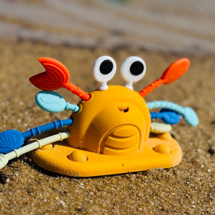 ToysLink - Wholesale Sensory ball – Baby - Silicone Crab Pull String Sensory Toy4