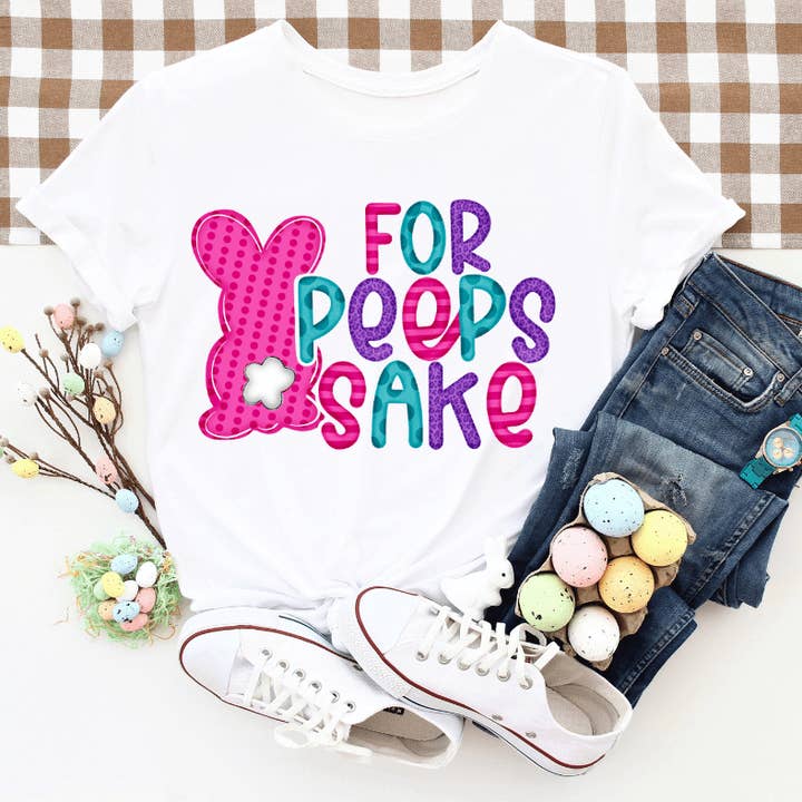 Hot Pink For Peeps Sake Pastel Bunnies Adult & Youth Easter Tee for wholesale by Crafty Casey's Wholesale