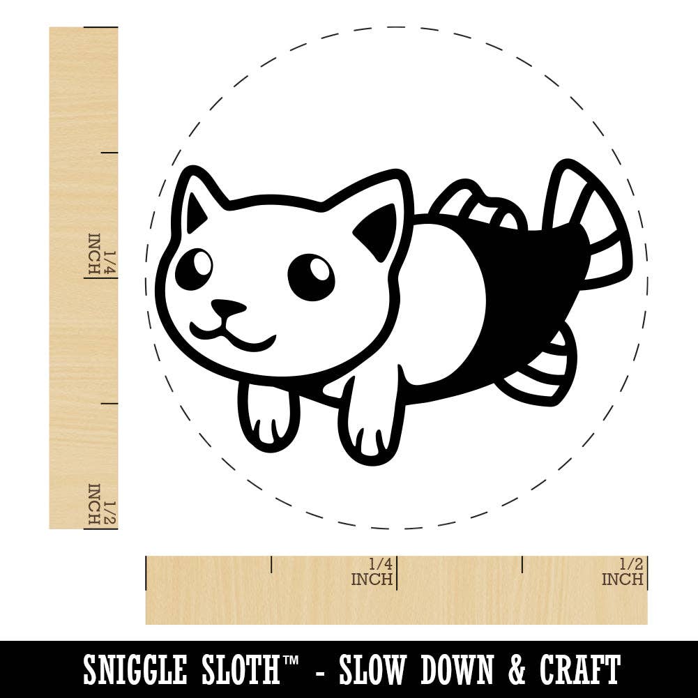 Sniggle Sloth - Wholesale Rubber/Decorative Stamp - Catfish the Cat Fish Mermaid Rubber Stamp for Stamping Crafting Planners0