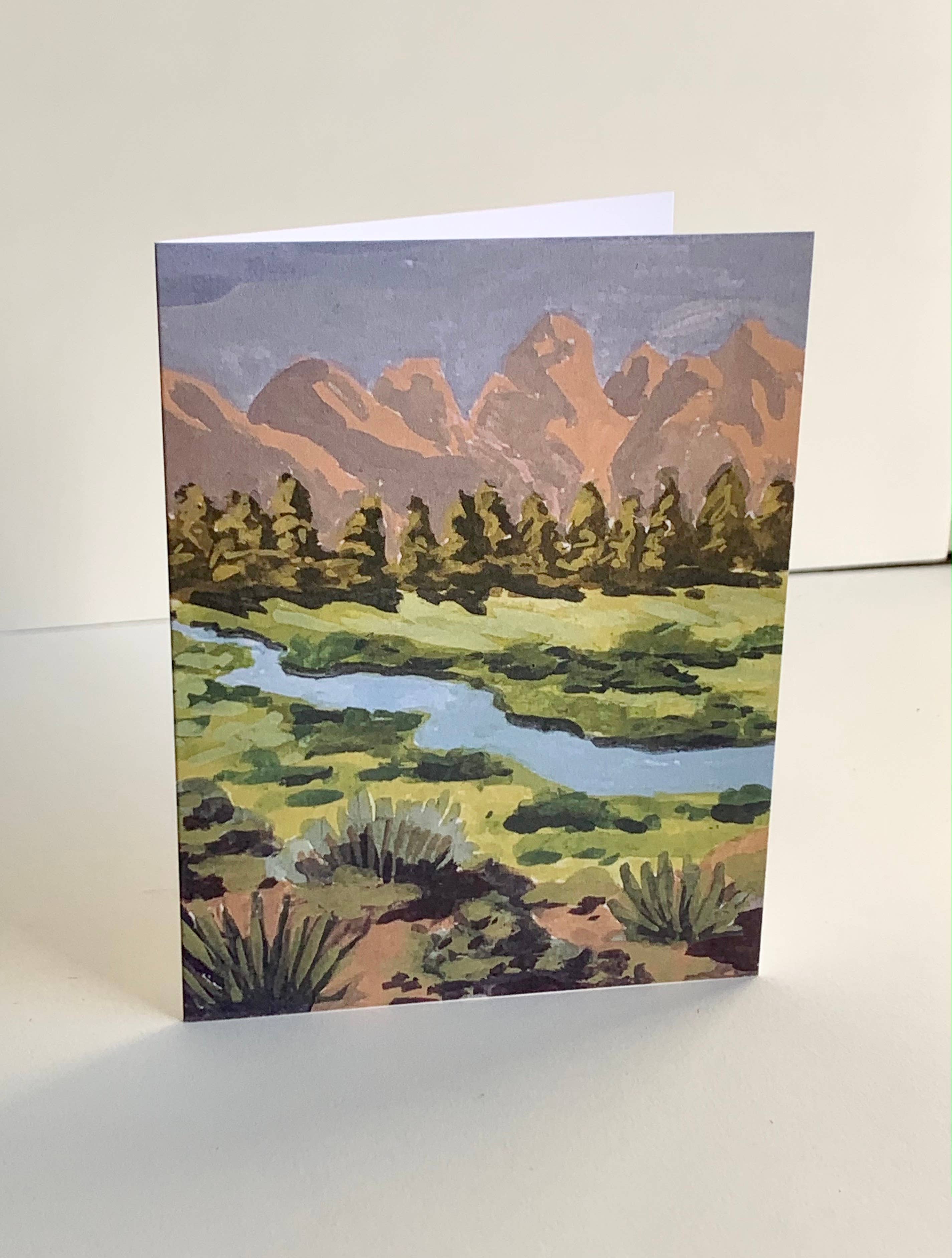 Little Salt Wagon - Wholesale Everyday Greeting Card - Western Mountain Pasture Landscape Nature Card3