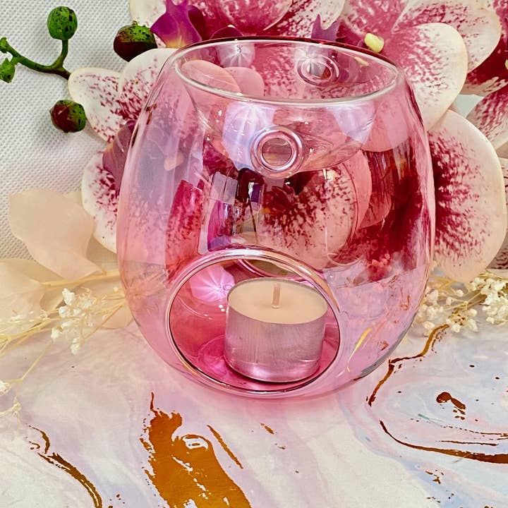 Sol Candles & Scents - Wholesale Wax warmer - Pink Wax Melt Burner - Glass - Home Fragrance - Unique 2