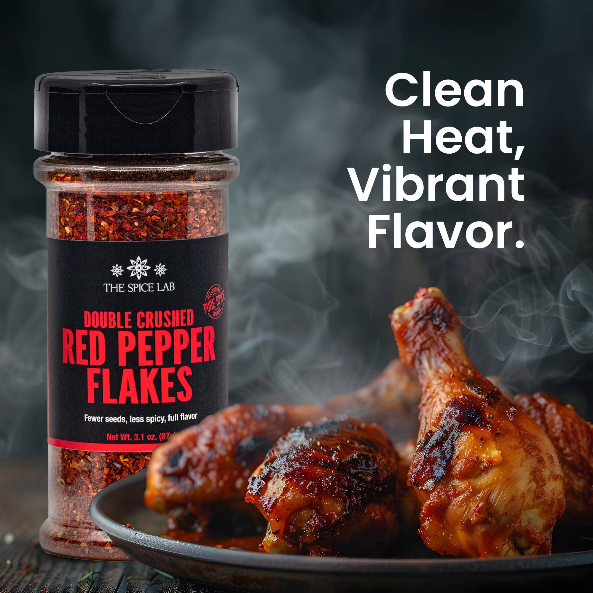 THE SPICE LAB - Wholesale Dried Spice - Double Crushed Red Pepper Flakes- Case of 6 - 3.1 oz Shaker Jars ($3.00 ea.) - Item #5081-PJ4-GRO6