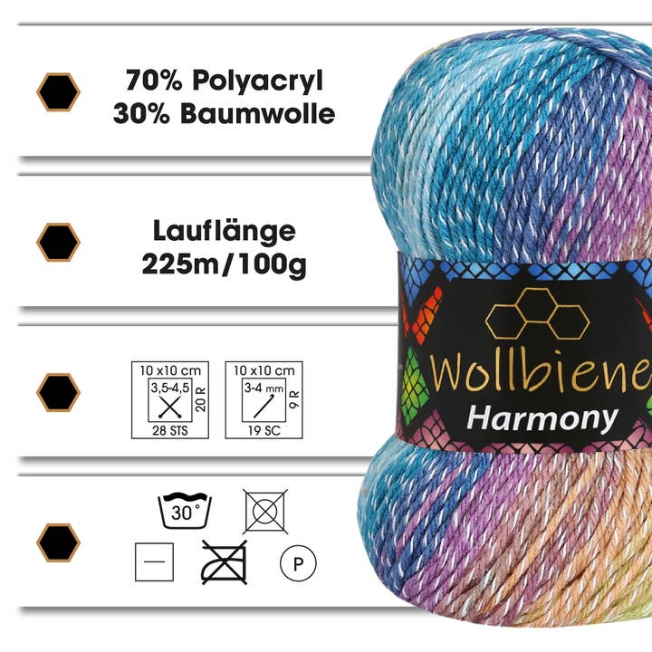 Wollbiene – Großhandel Garn – Wollbiene Harmony Ganzjahreswolle 100g Strickwolle