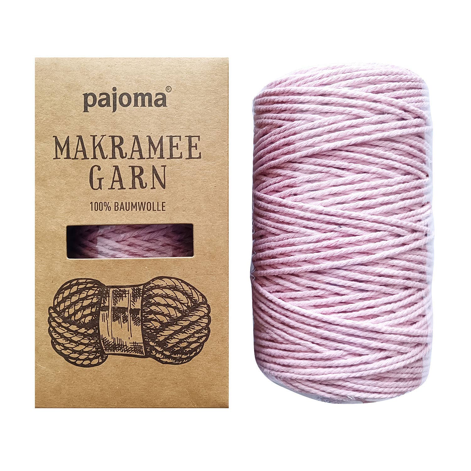 Pajoma - Wholesale Craft Supplies - Pink macrame yarn 200m x 3mm0