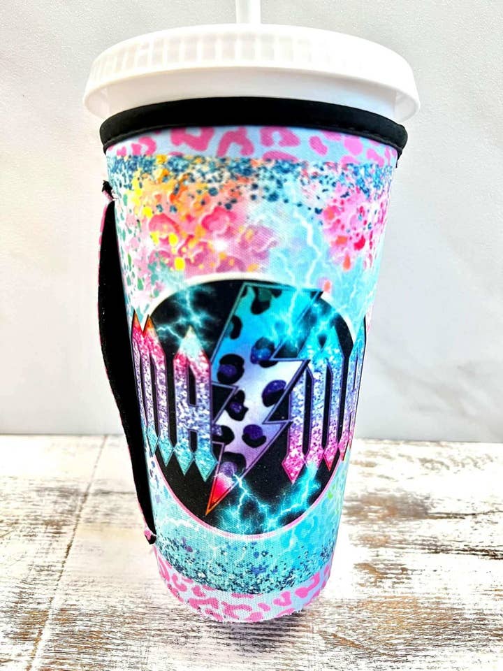 20 OZ RETRO MAMA Lightning Bolt Insulated Cup Cover Sip Sleeve Fits 20-32 OZ Cups for wholesale by Sip Sleeves ~ Insulated Cup Sleeves and Drink Accessories