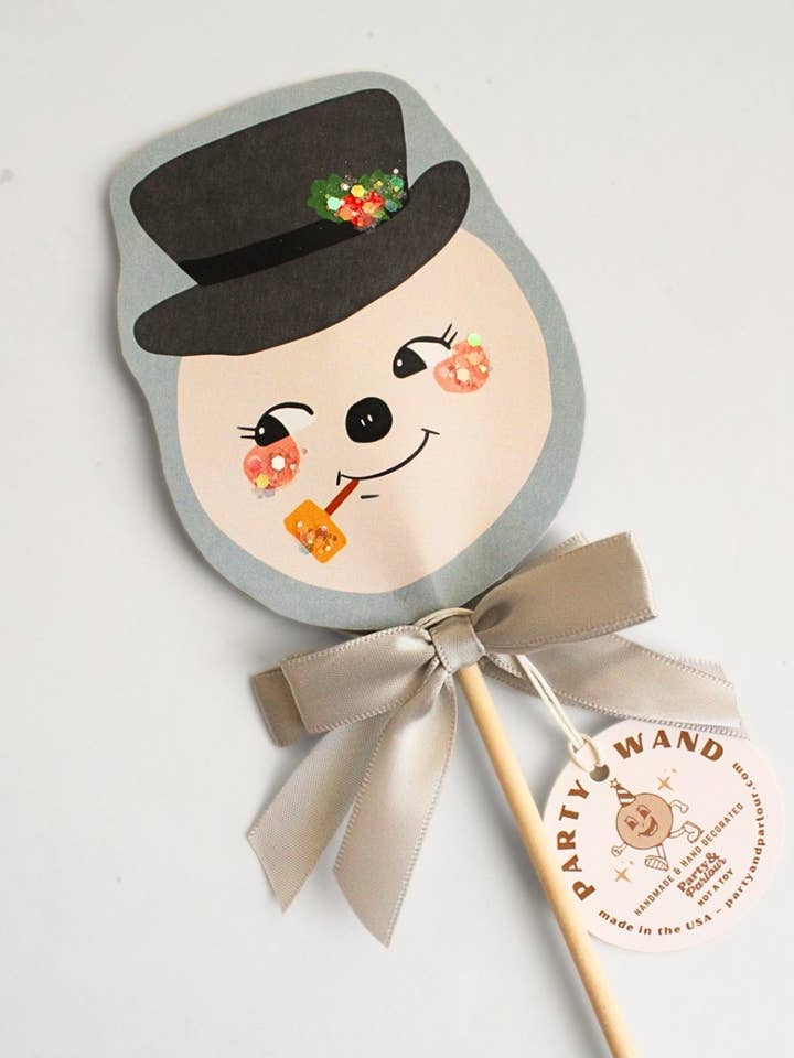 Vintage Snowman Christmas Handmade Party Wand Decoration for wholesale by Party & Parlour