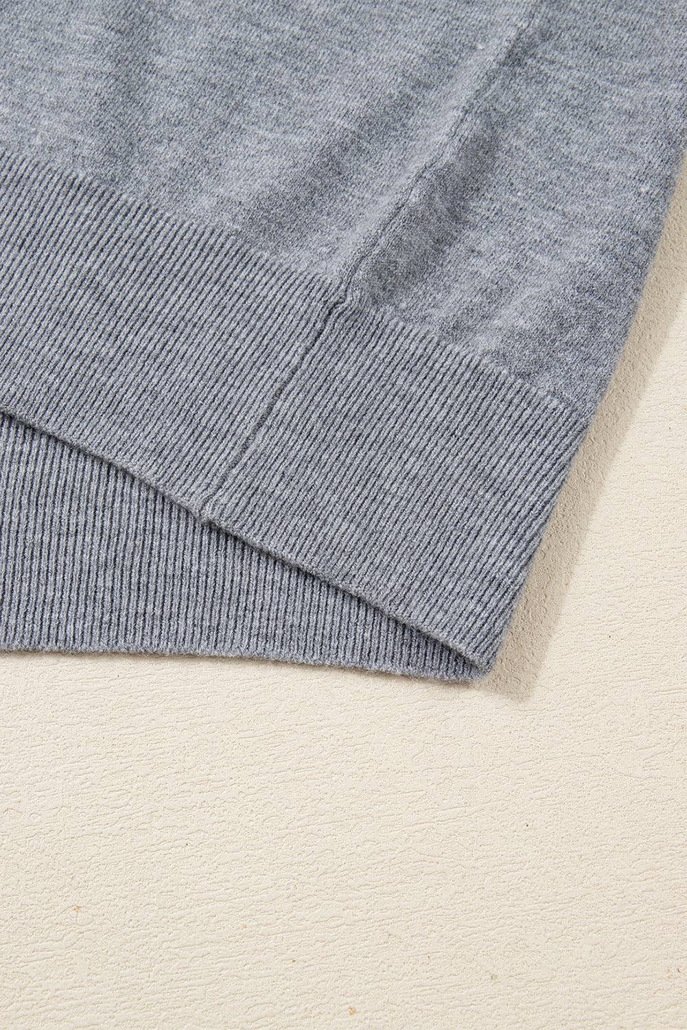 Gray LALALOO Varsity Stripe Contrast V-Neck Sweater for wholesale on Faire3