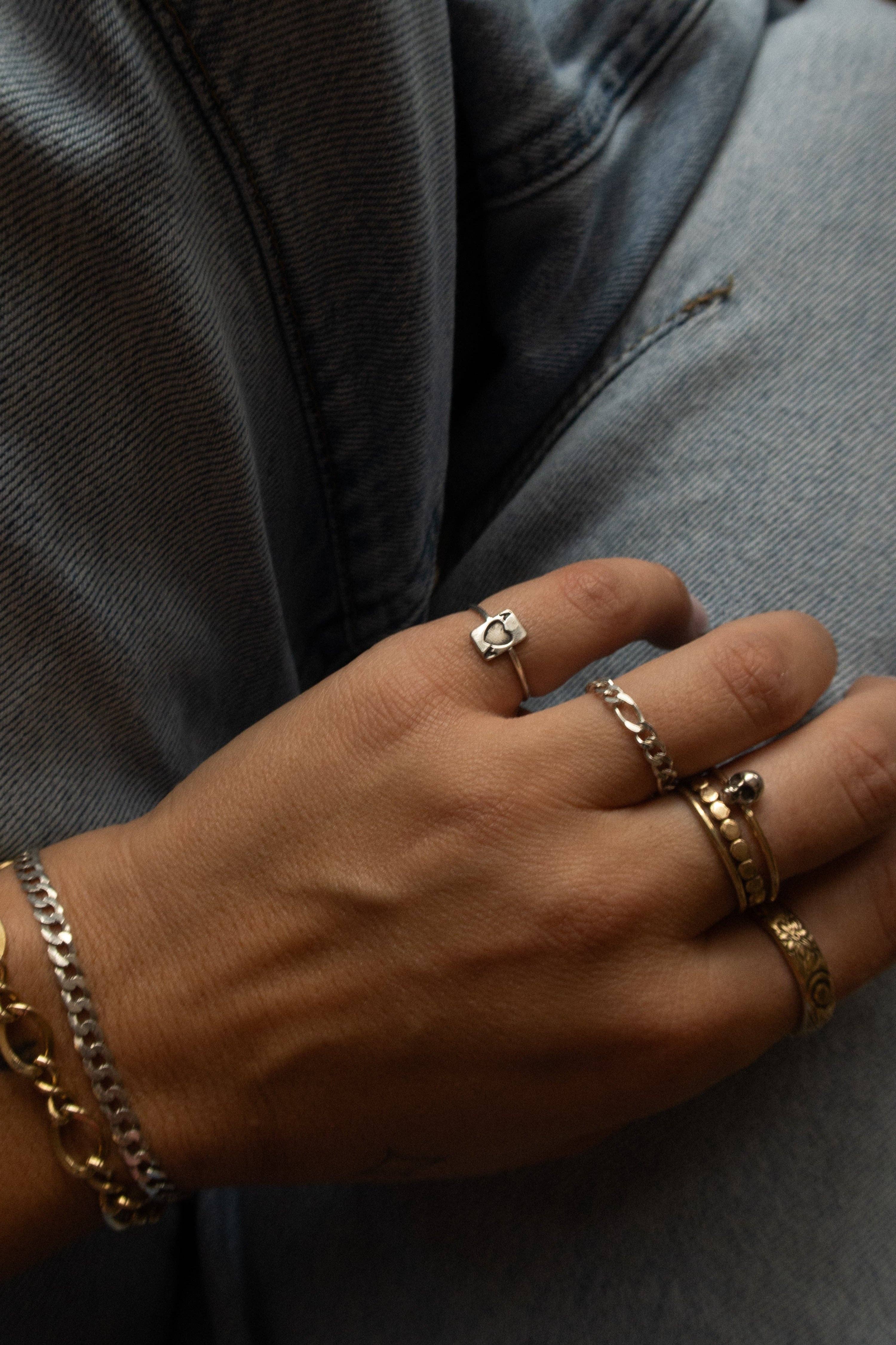 Shiftd Jewelry - Vente Anneau/bague à empiler - Bague As de Cœur3