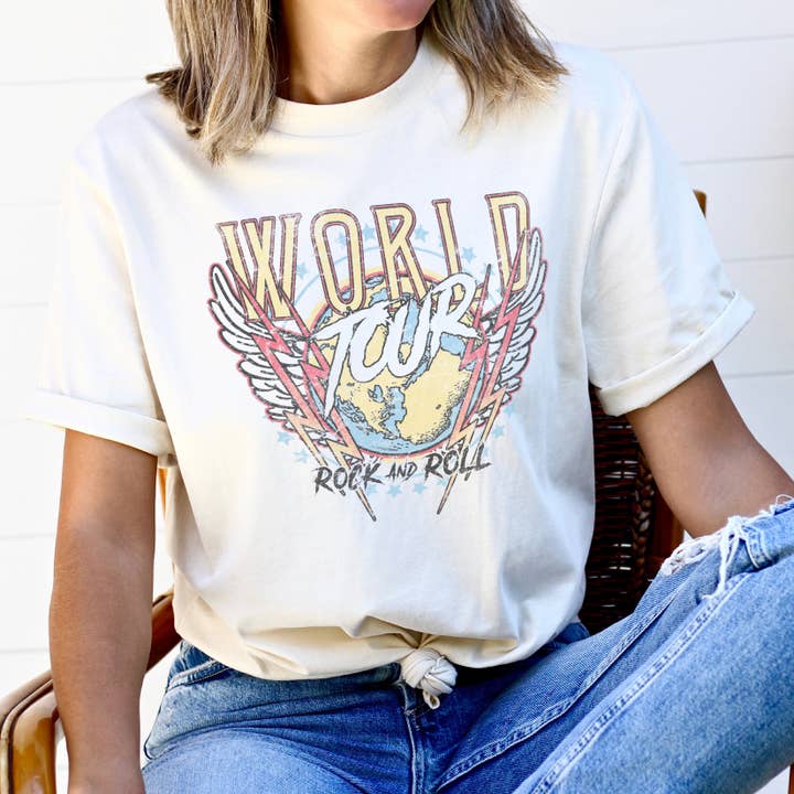 World Tour Rock And Roll - Earth Stars Lighting Bolts Wings for wholesale by Achitopia