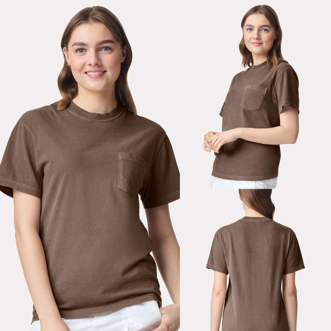 MYES BULK APPAREL - Vente T-shirt – unisexe - T-shirt Comfort Colors Heavyweight avec poche en 100 % coton filé à l'anneau5