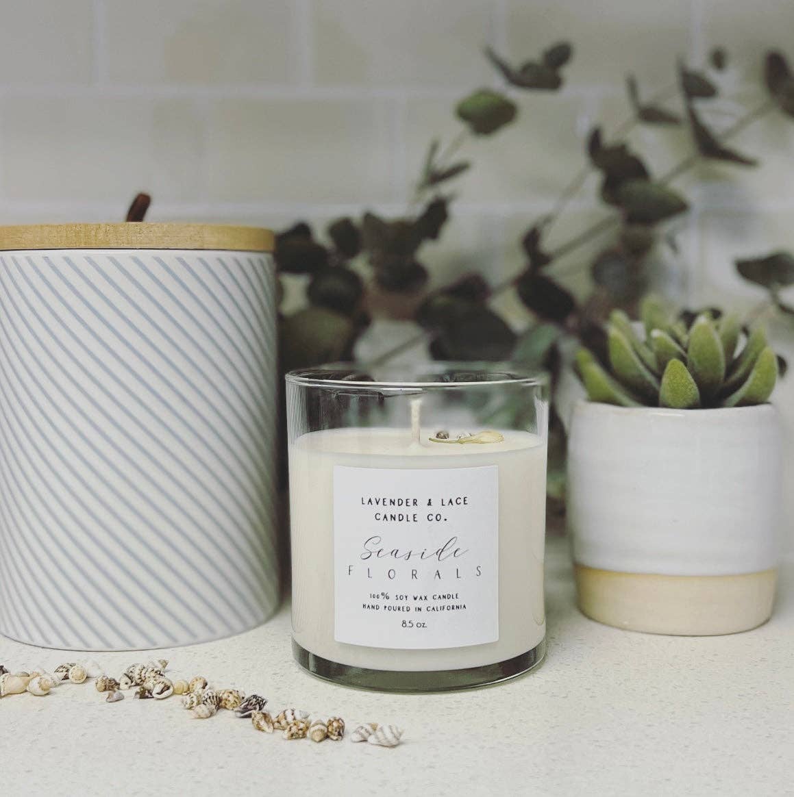 Lavender & Lace Candle Co - Wholesale Jar/filled candle - Seaside Florals Candle0