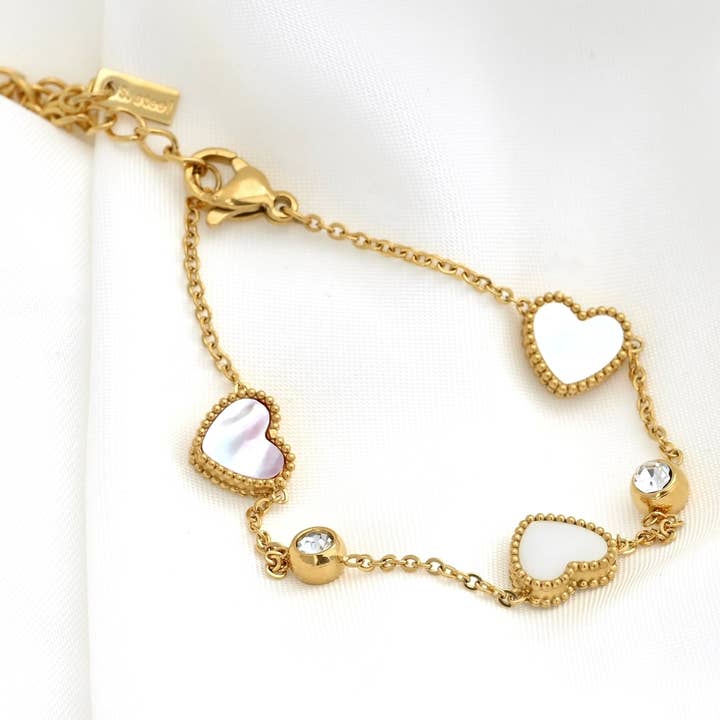 Pulseira Coração de Madrepérola - Pulseira de Pérolas Estilo Vintage por atacado de Blueyejewelry