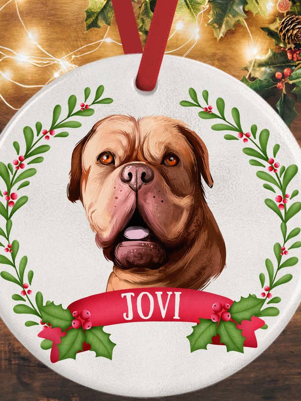 Décoration de Noël Dogue De Bordeaux pour la vente par WagATudeTags