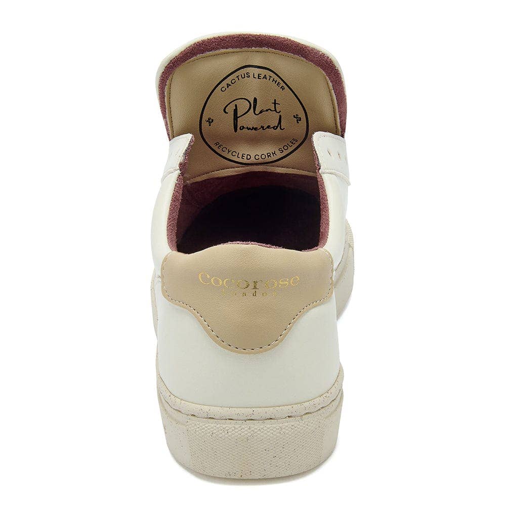 Cocorose London - Wholesale Lifestyle Sneakers - Women's - Vegan Kew - White & Beige Cactus Leather Trainers3