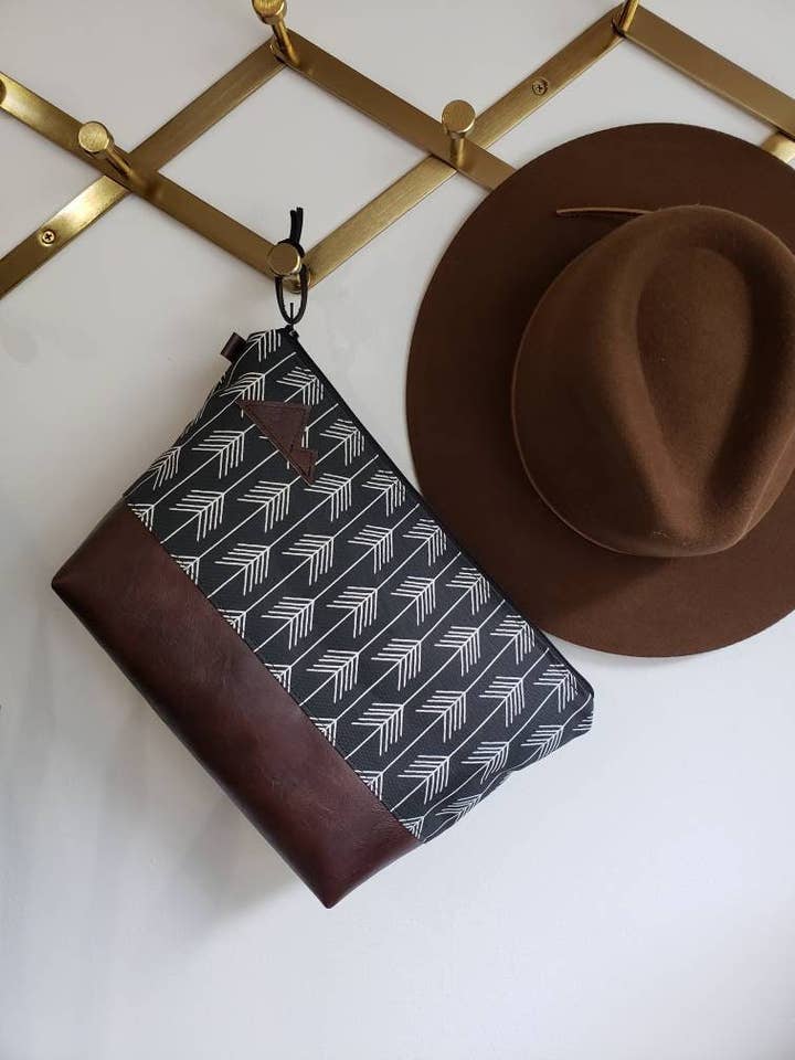 Heavyweight Canvas Travel Bag with True North Arrow Print for wholesale by 2nd Story Studio