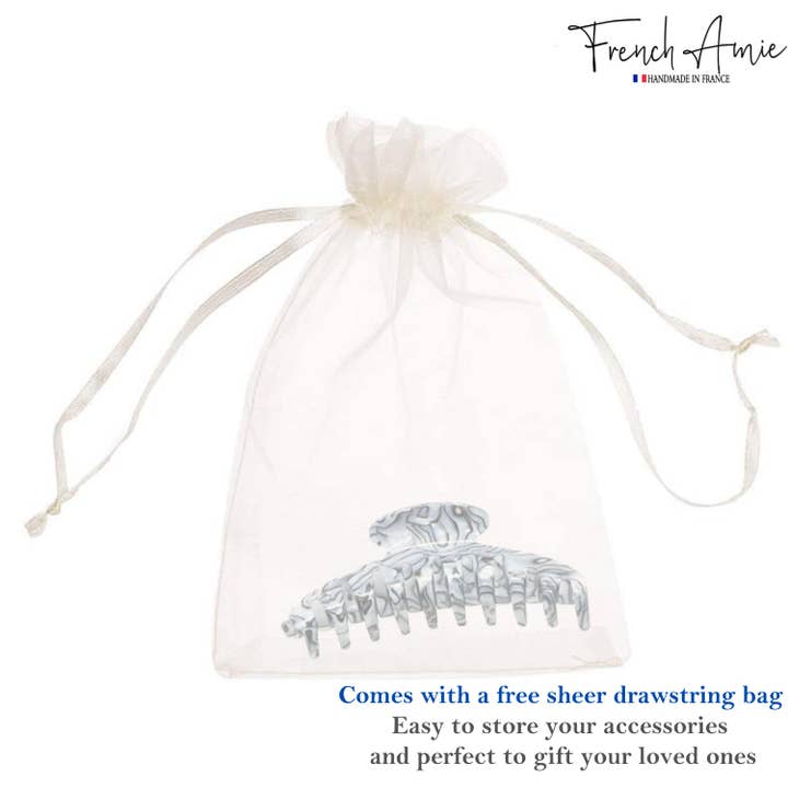 Parcelona - Wholesale Hair Clip - Women's - French Amie Contour Large 4 ¾” Celluloid Handmade Jaw Hair Claw Clip for Women49