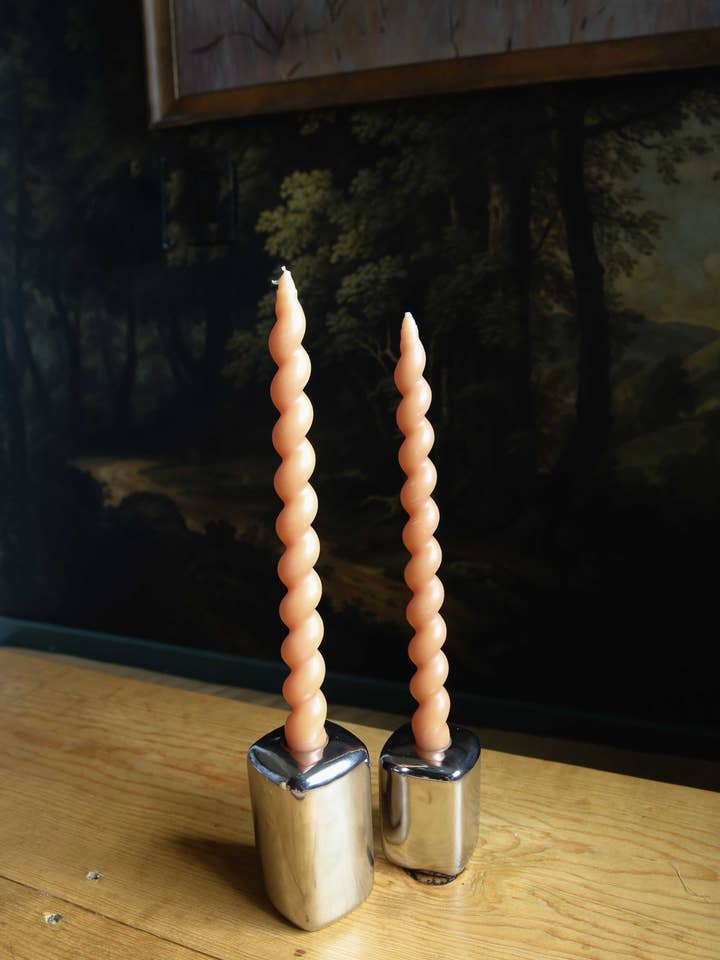 Twisted Taper Candles - Tan for wholesale by This&That