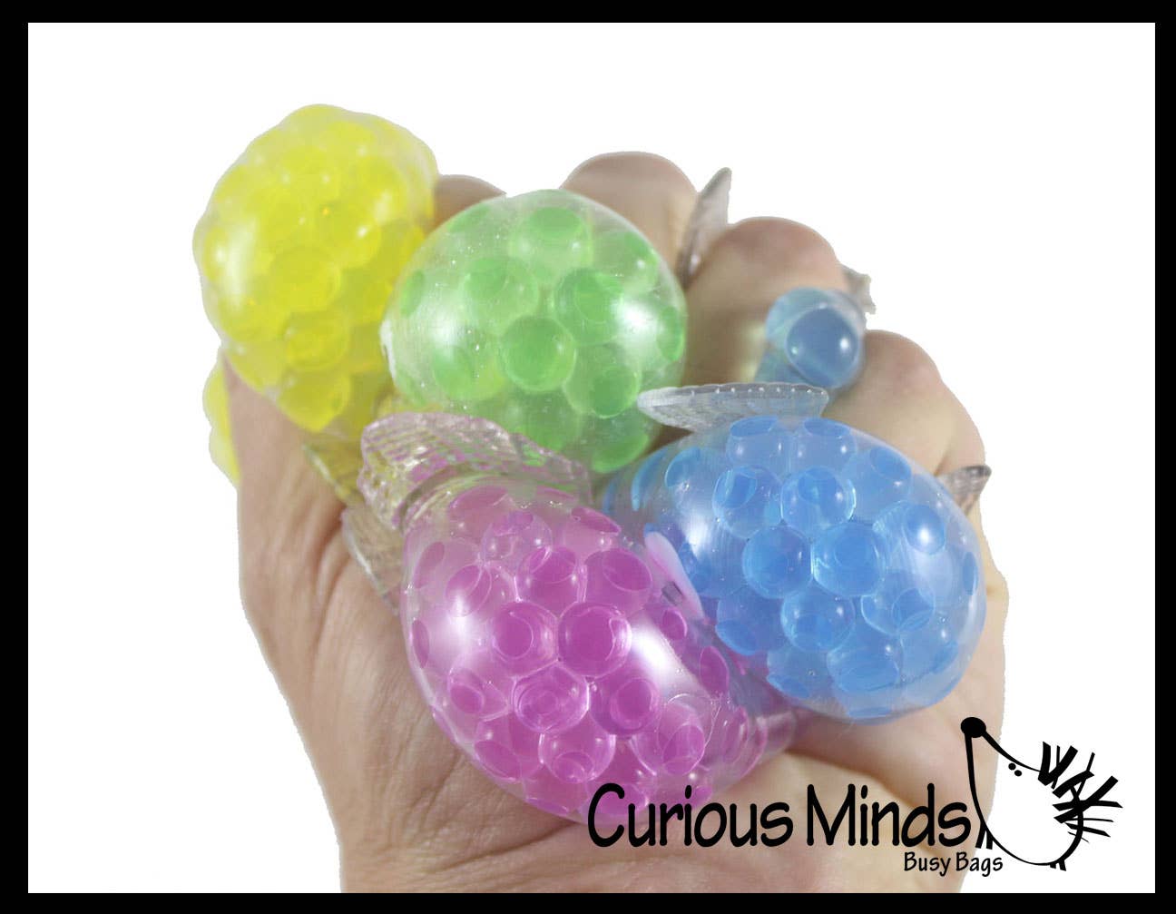 Curious Minds Toys – Großhandel Squishy-Spielzeug – Kind & Baby – 1 x Quetschball mit Wasserperlen, gefüllt mit Fischperlen, sensorisch, St.1