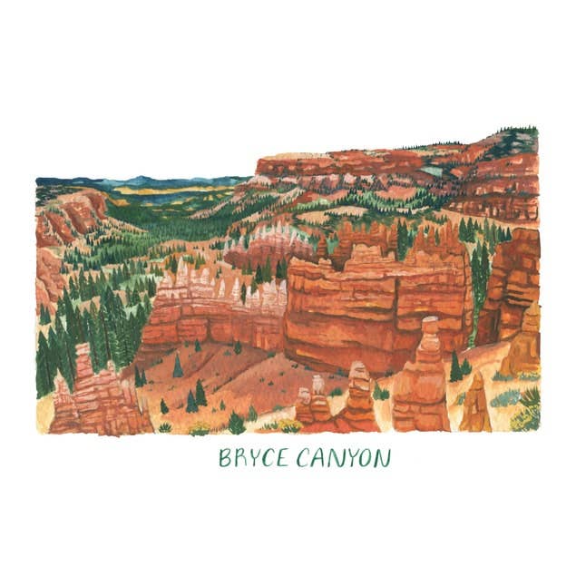 Bryce Canyon National Park Print for wholesale by Erin Vaughan Illustration
