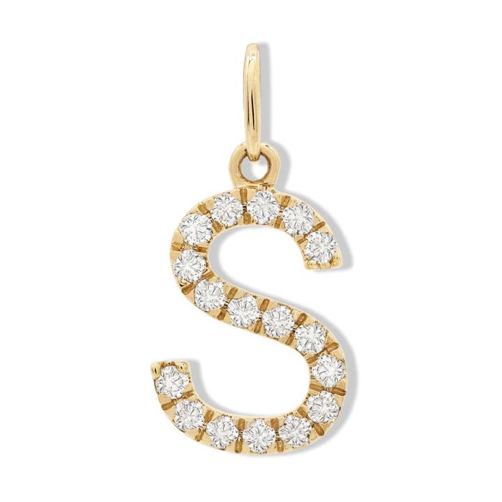 Colgante de Letra de Diamante - S para venta al por mayor de Orchid Gems Fine Jewelry