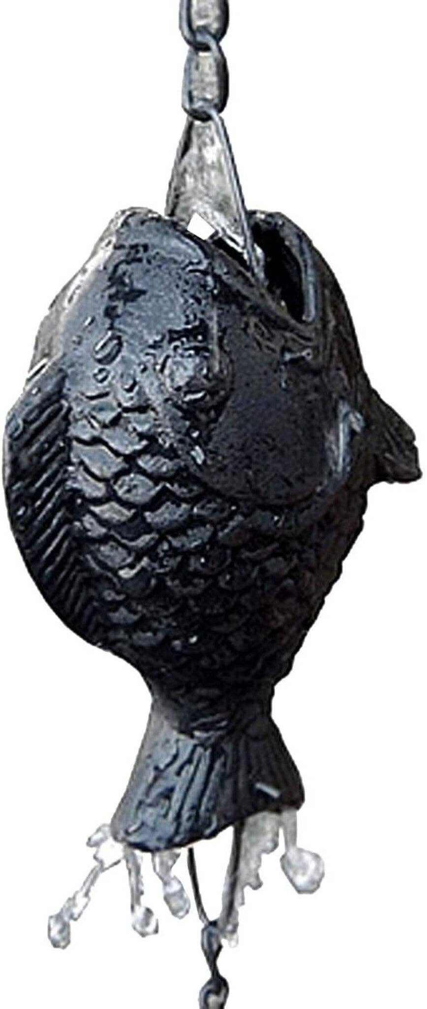 NACH - Vente Outil de jardinage - Chaîne de pluie en fonte avec poisson1