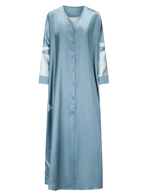 Sheer Trend - Wholesale Dress - Women's - Floral Muslim V-Neck Dress12