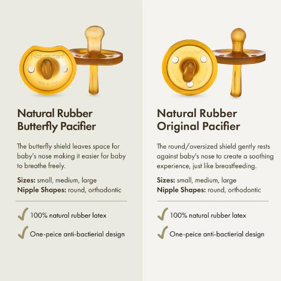 Blooming Baby - Wholesale Pacifier - Baby - Natursutten's Natural Rubber Orthodontic Pacifier with Butterfly Shield - Medium (6-12 Months)